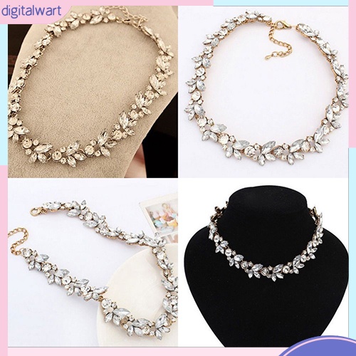 Dây chuyền mặt hình hoa lá đính đá phong cách thanh lịch cho nữ