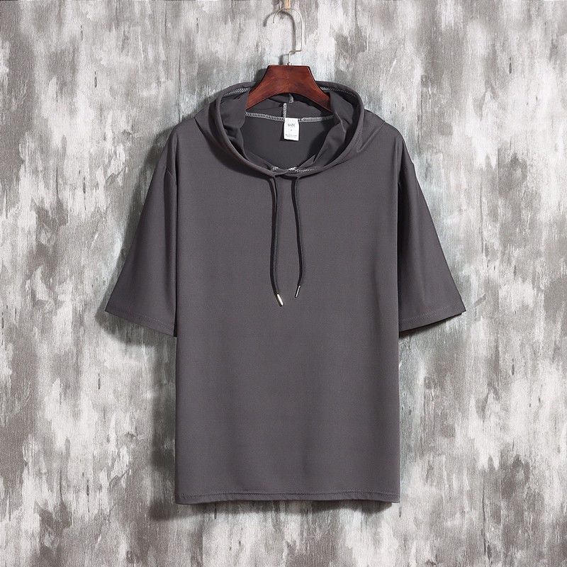 Áo Thun polojersey Lelakisolid Ngắn Tay Có Mũ Trùm Đầu Màu Trắng Đen Cho Nam Và Nữ