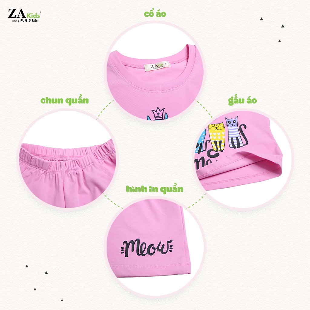 Bộ Quần Áo Thun Ngắn Tay Bé Gái (2-9 Tuổi) ZA Kids ZA22139TN