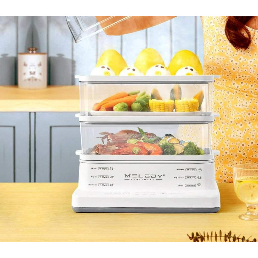 Nồi hấp điện, máy hấp điện 3 tầng LBEL5031 LEBENLANG ĐỨC, RODON 20 LIT hàng chính hãng bảo hành 2 năm