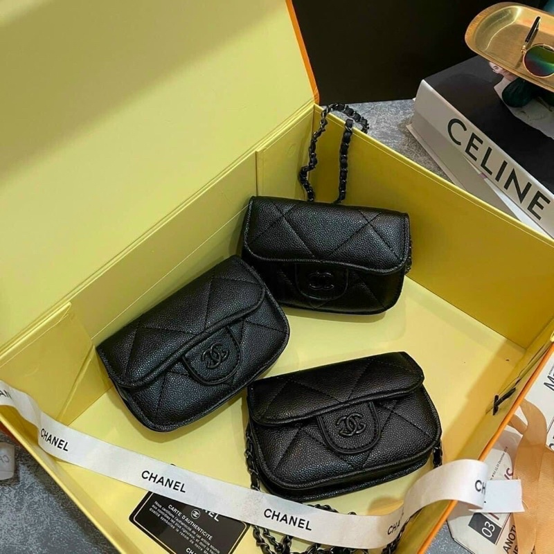 Túi mini cầm tay đeo chéo tag x đen
