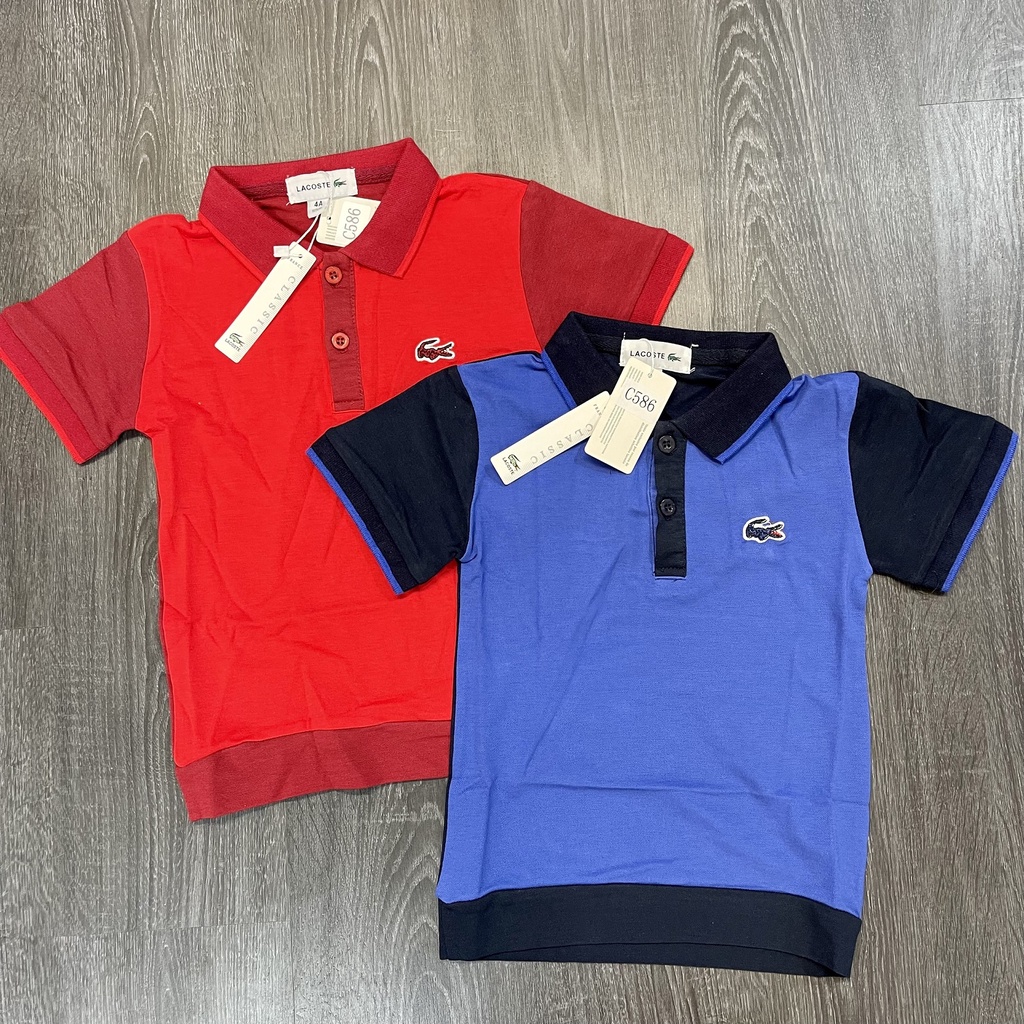 Áo cộc tay bé trai - Áo polo Lacoste chất cotton cho bé trai size 100-150