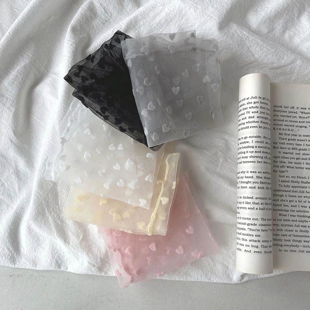 Vớ ren voan nylon trong suốt họa tiết chấm bi/trái tim nhiều màu thời trang cho nữ