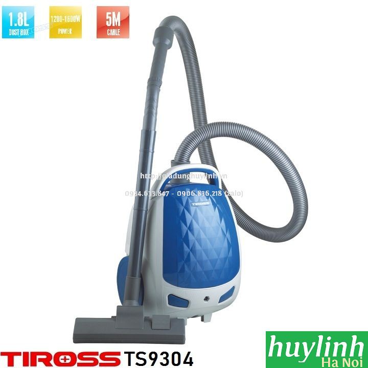 Máy hút bụi Tiross TS9304 - 1.8 lít - 1600W - Malaysia