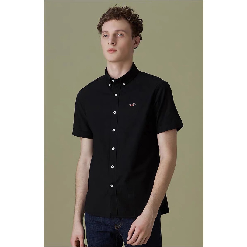 Áo polo Tay Ngắn Màu Trơn Thoáng Khí Thời Trang Mùa Hè 2022 HCO Abercrombie & Fitch_New Cho Nam