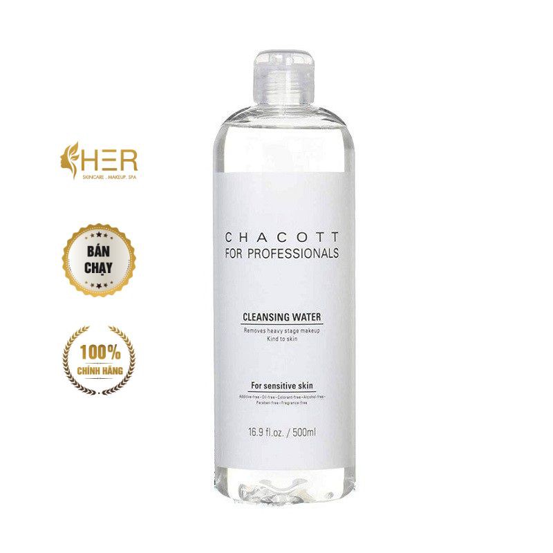 [AUTH - ĐỦ BILL] [Hàng Chính Hãng] TẨY TRANG CHACOTT CLEANSING WATER 500ML (mẫu mới