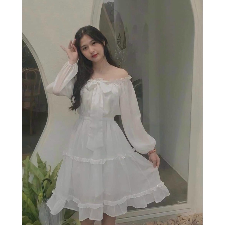 Váy voan tơ tay bồng nhiều tầng công chúa 2 lớp phong cách nàng thơ dành cho nữ | BigBuy360 - bigbuy360.vn