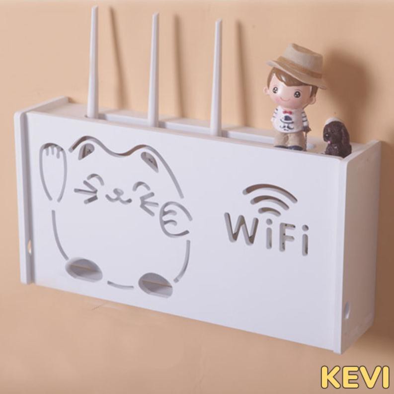 Kệ wifi treo tường hình con mèo thương hiệu Kevi