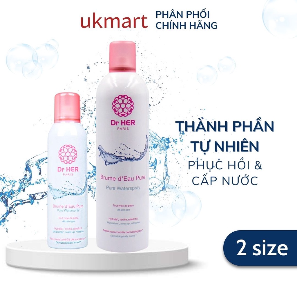 Xịt Khoáng Dr Her Paris Làm Dịu Da Pure Water Spray