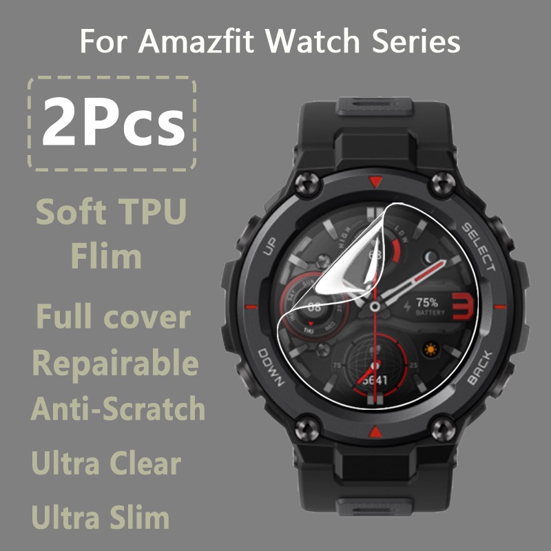 Miếng Dán Màn Hình Bằng TPU Hydrogel Mềm Cho Amazfit T-Rex Pro GTR 2 GTR2 2e 42mm 47mm Stratos 3 Plus Verge Lite Nexo Kính