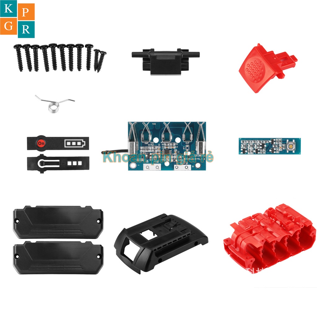 KPGR Vỏ pin Bosch 18V Li-ion 3.7V nhận sạc zin