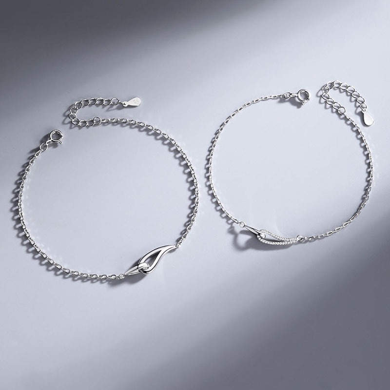 YeYi Rupert 'S Vòng Tay Cặp Hình Giọt Nước Kim Cương Đơn Giản Phong Cách Hàn Quốc Cho Cặp Đôi