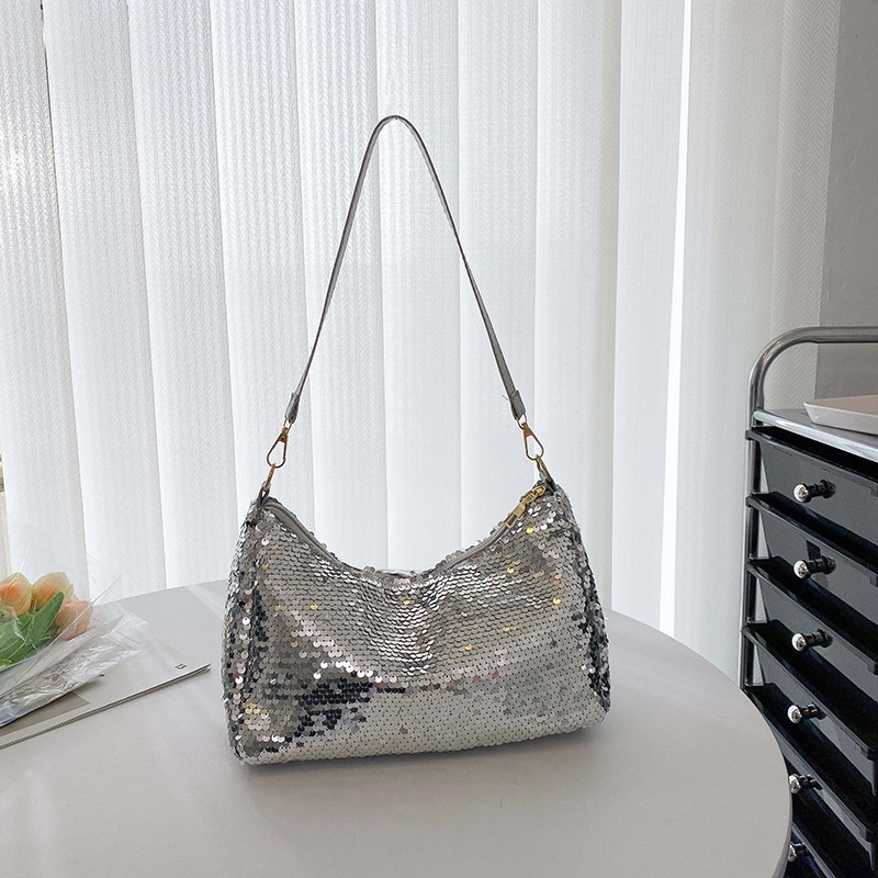 Túi Kẹp Nách Đính Kim Sa Lấp Lánh Nhiều Màu Đơn Giản Thời Trang Cho Nữ