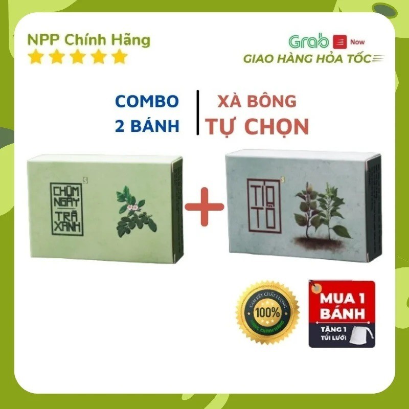 Xà Bông  Combo 2 Xà Bông Sinh Dược 100% Thiên Nhiên  Giúp Mát Da, Sát Khuẩn, Tặng Túi Lưới 100gr - tuanphukien75