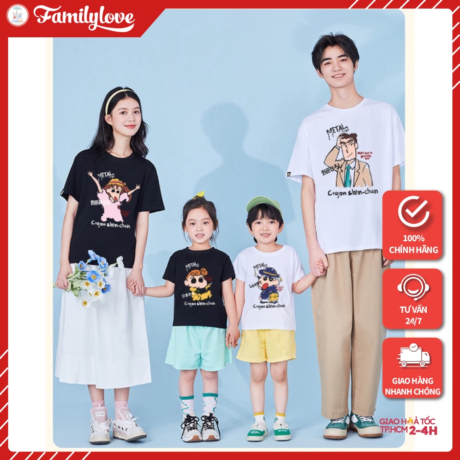 Áo Gia Đình Familylove - Mẫu Áo Đồng Phục Gia Đình Shin Metal Cyayon Shin-chan Đáng Yêu  Chất Liệu Cotton 100% Co Giãn