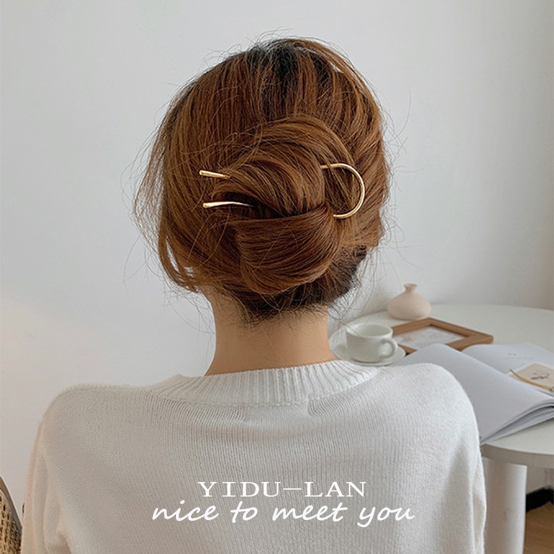 【QM】 Kẹp Tóc Kim Loại Hình Chữ U Phong Cách Hàn Quốc Cho Nữ (Hair Clips)