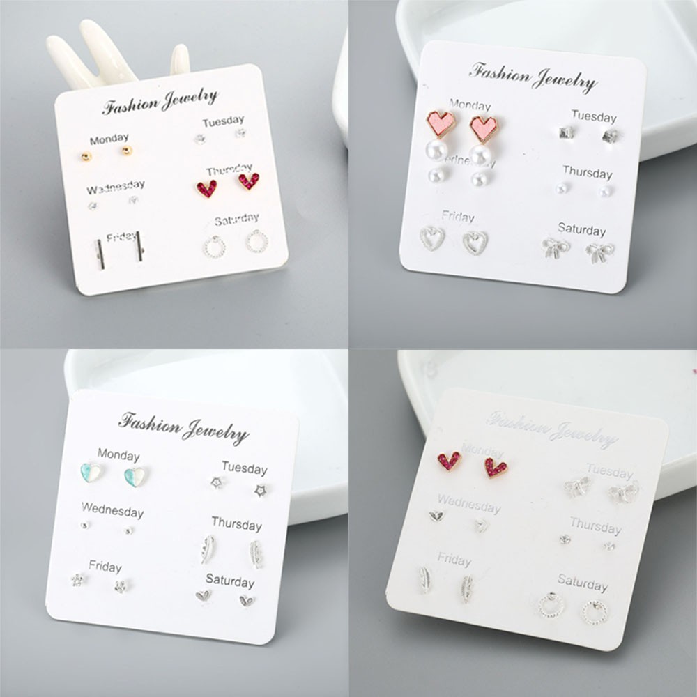 Set 6 đôi khuyên tai dễ thương cho nữ