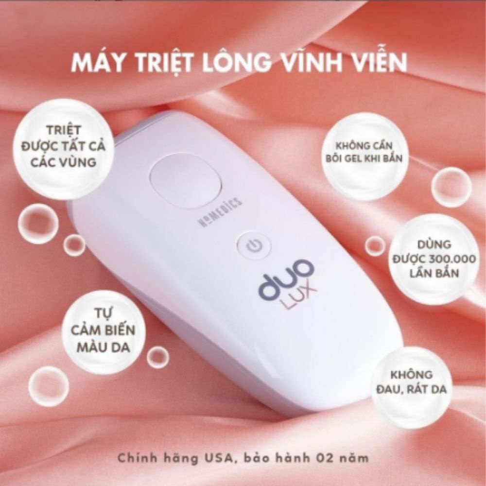 Máy triệt lông HoMedics Duo Lux IPL-HH390, máy triệt lông tại nhà công nghệ kép IPL &amp; AFT