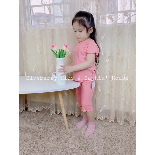 Bộ lửng bé gái thun gân siêu co dãn Xuân Hè