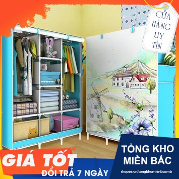 Tủ vải 3D 3 buồng 8 ngăn loại mới 2019(Tổng Kho MB)