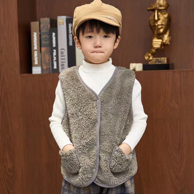 Áo gile lông Quảng Châu mềm mịn cho bé trai bé gái