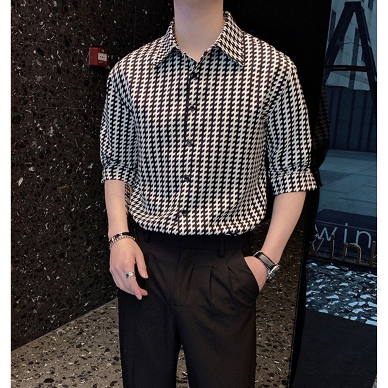 Áo Sơ Mi Kẻ Tay Lỡ