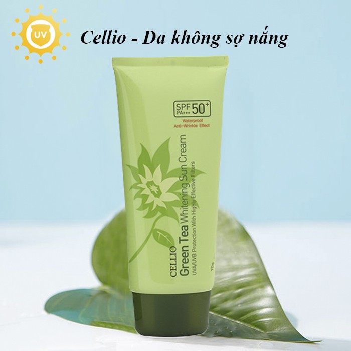 Kem chống nắng dưỡng ẩm da Cellio Collagen Whitening SPF50 PA+++ 70ml sữa chống nắng đủ 3 màu