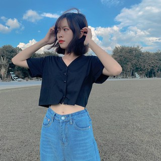Áo Croptop❤️FREESHIP❤️Cổ Tim  Siêu Hót