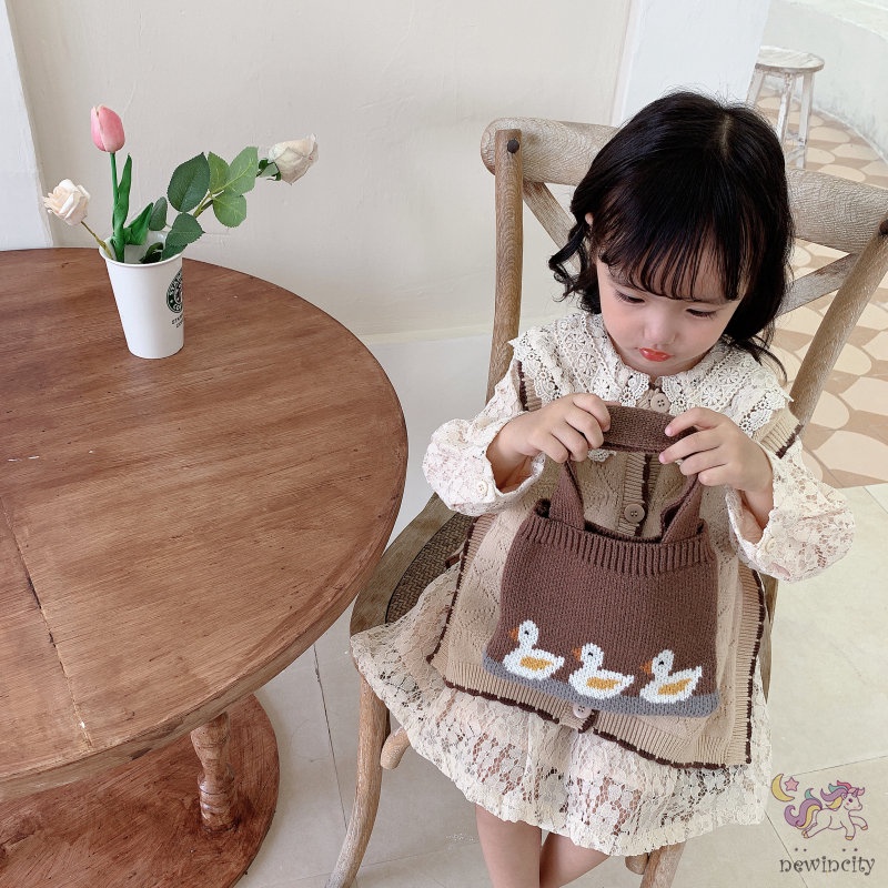 Túi Xách Tay Hoa Văn Hoạt Hình Phong Cách Hàn Quốc Dành Cho Trẻ Nhỏ