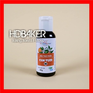 60gr - a08 màu cam tươi thực phẩm làm bánh dạng nước siro unicorn