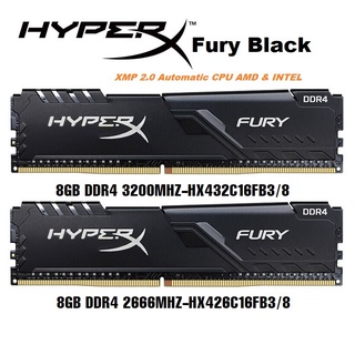 Ram Kingston HyperX Fury Black 8GB DDR4 3200MHz 2666MHz Tản Nhiệt Kép - Mới Bảo hành 36 tháng thumbnail