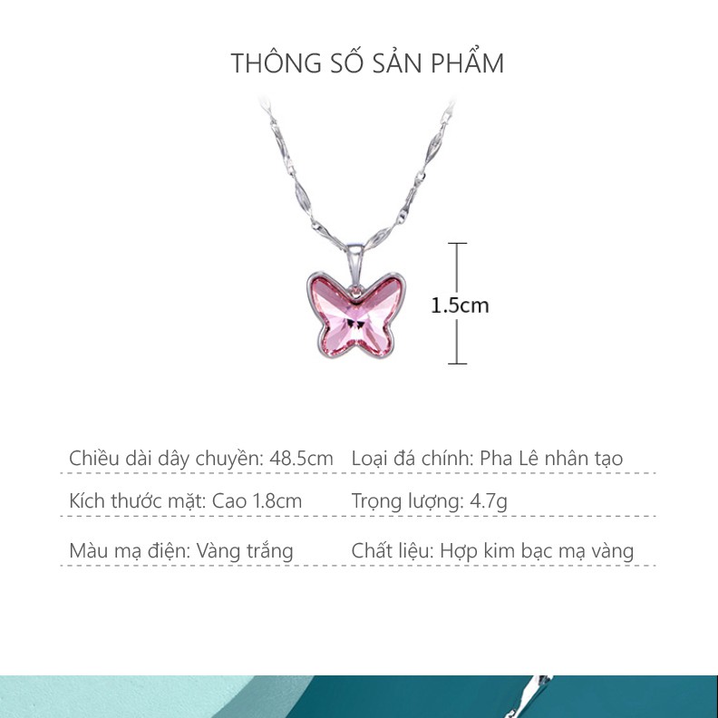 Dây Chuyền Mạ Vàng Trắng, Mặt Đá Phong Cách Tranh Nhã Sang Trọng - XPDC08