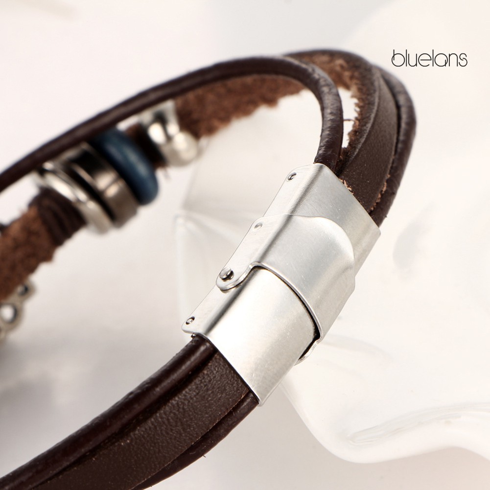 Vòng Tay Da Nhiều Lớp Đính Hạt Phong Cách Bohemian Cho Nữ