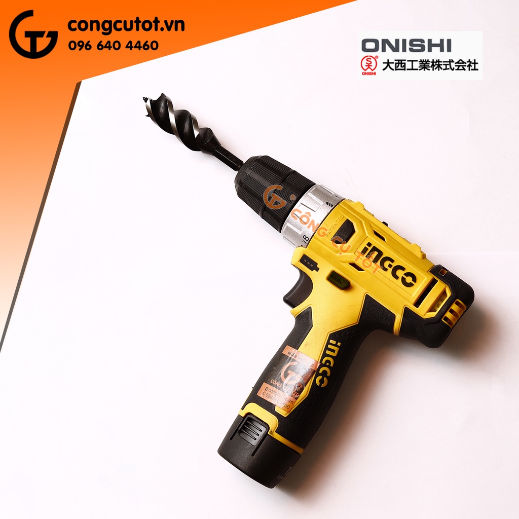 Mũi khoan gỗ xoắn ốc mũi vít 3 cạnh cắt Onishi chuôi lục 6 ly Ø22 x 120 x 70mm