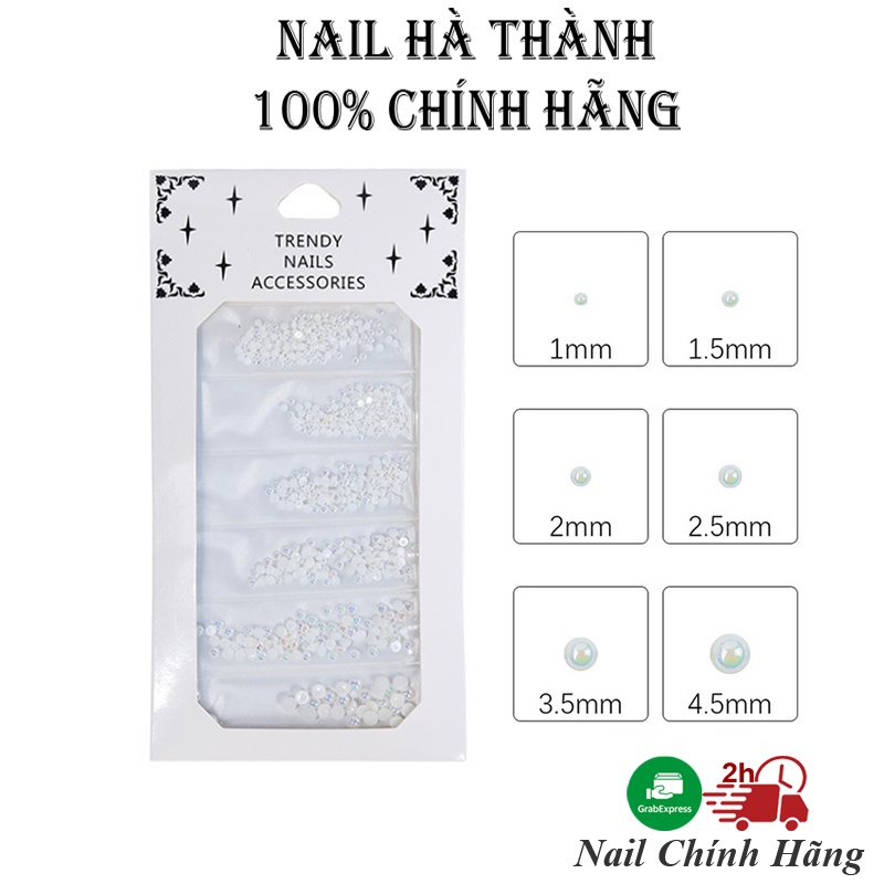 Ngọc Trai Nail Trang Trí Nửa Nhân Tạo Ngọc Trai Đính Móng Siêu Đẹp Sét 6 Mẫu Đa Dạng