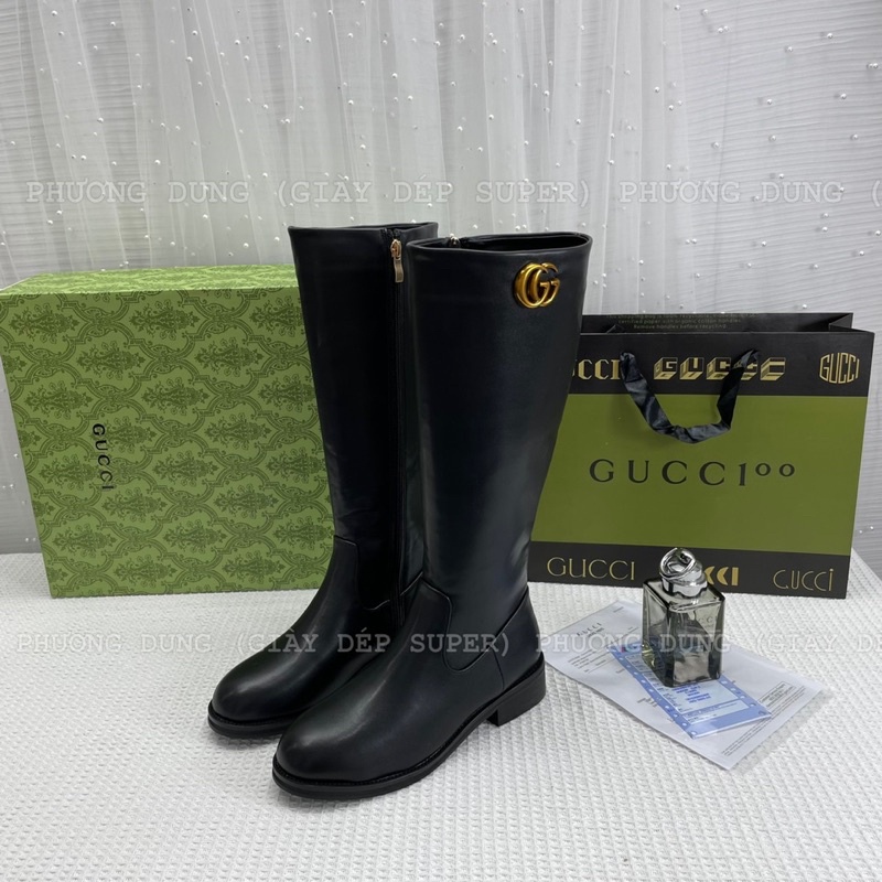 Bốt gc da trơn fullbox kèm tag chữ vàng