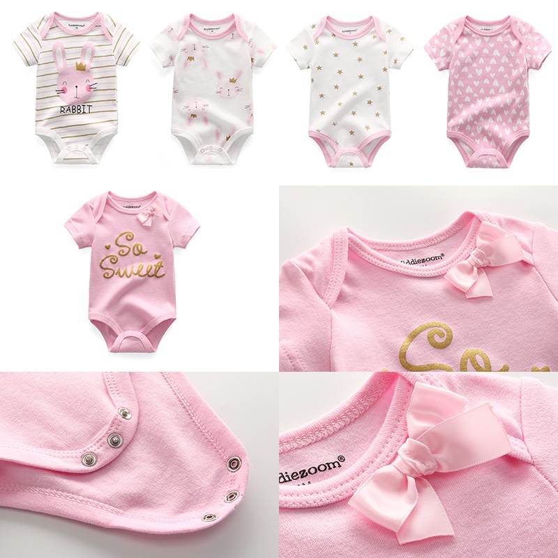 8PCS Bodysuit cho bé bodysuit cho bé gái Body chip bé trai 100% cotton set body chip bé trai Jumpsuit sơ sinh