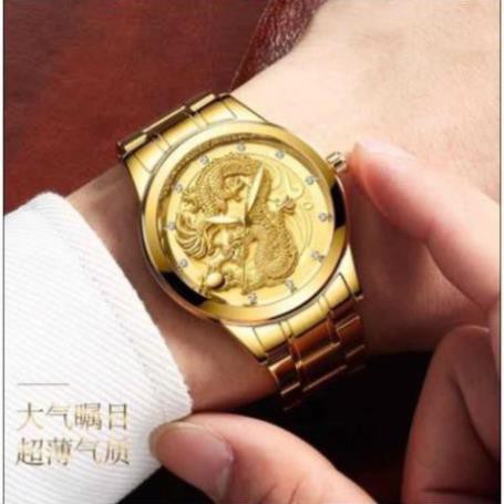 [Giá siêu SỐC] [Siêu sale giá RẺ] [GIẢM GIÁ SIÊU SỐC] Đồng hồ nam khắc rồng nổi  3d sang trọng
