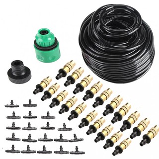 Combo bộ kit phun sương tưới cây 20 đầu phun đồng 30m dây 6x8