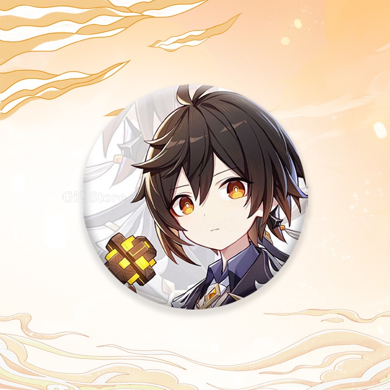 Huy hiệu cài áo in hình Genshin Impact ver đầu to game chibi độc đáo xinh xắn