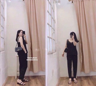 (sale sập sàn)Quần baggy đũi nữ cạp chun