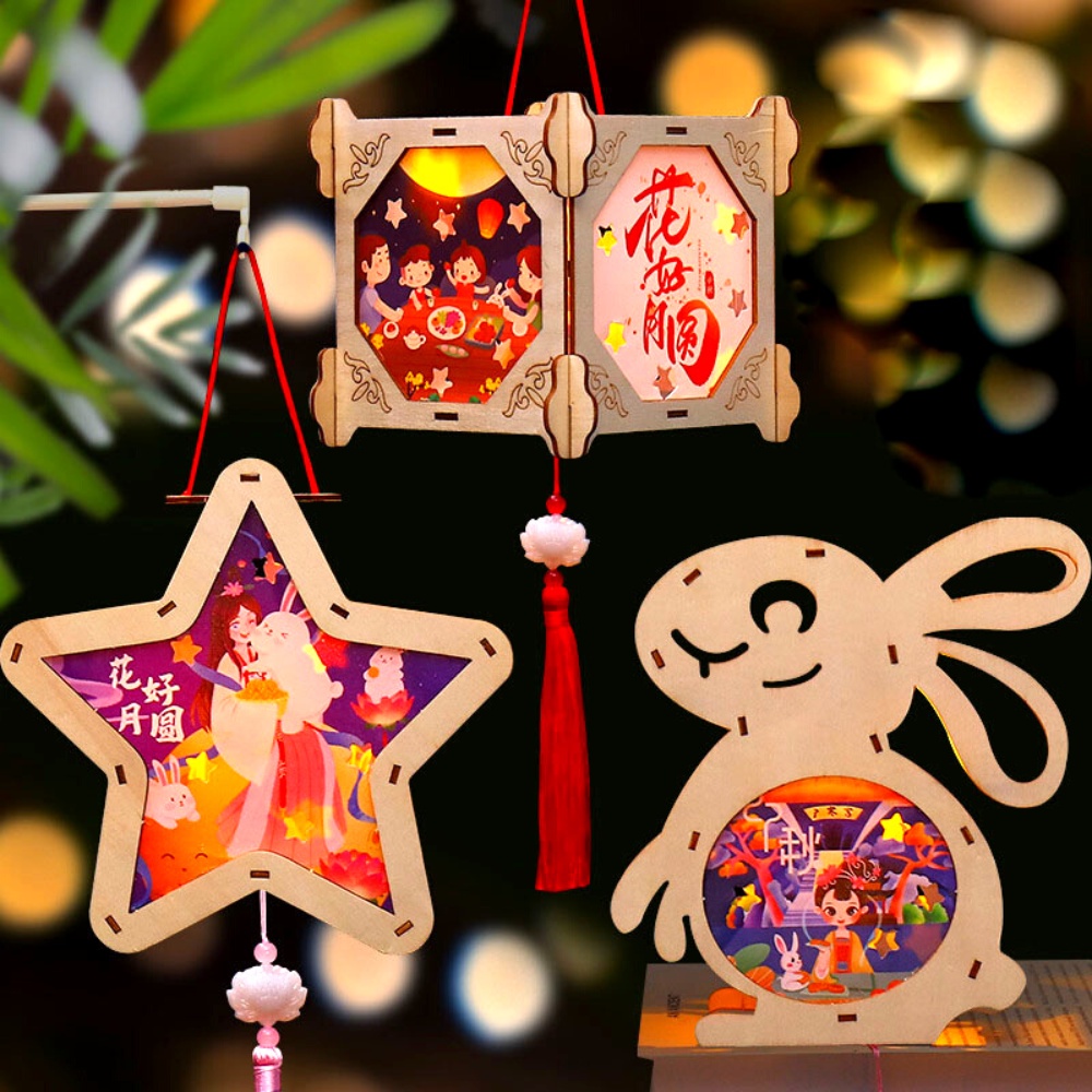 Đèn Lồng Trung Thu Cầm Tay, Đèn Lồng Gỗ Hình Động Vật Đáng Yêu, Lồng Đèn Decor Trang Trí Mùa Lễ Hội - Hot Trend