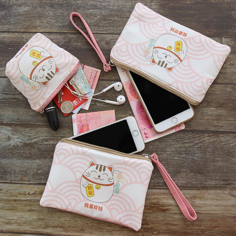 Ví đựng tiền/điện thoại vải canvas dễ thương