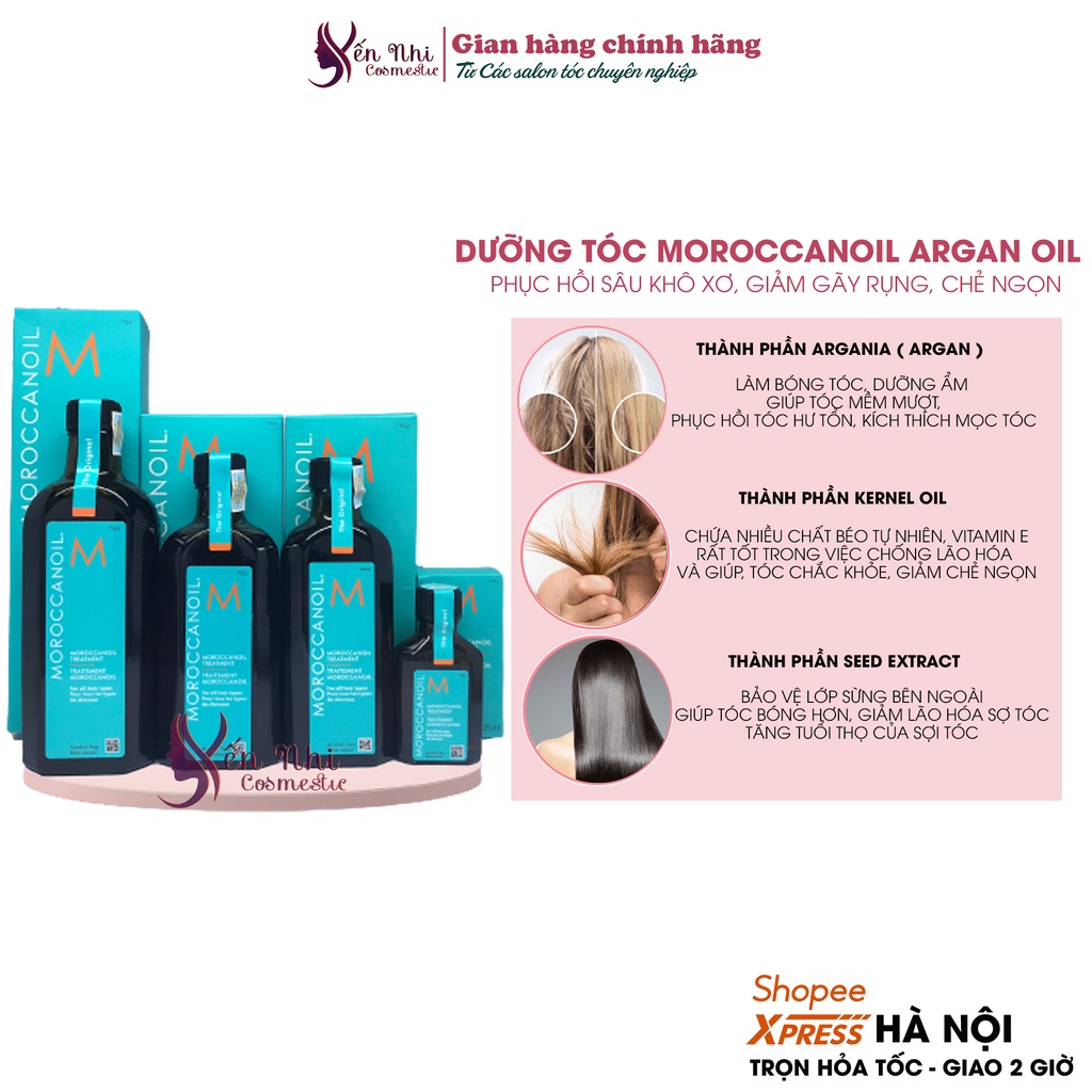 Moroccanoil ❤️Dưỡng Tóc Moroccanoil Argan Oil chính hãng đủ size 25ml -100ml -125ml -200ml, mỹ phẩm tóc yến nhi DT07