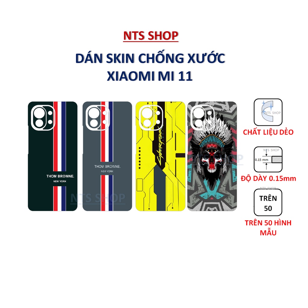 Dán Skin 3M bảo vệ mặt sau Xiaomi Mi 11