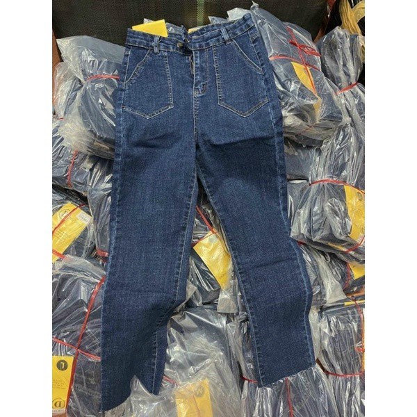 Quần jean bò ống đứng túi hộp hai bên bên - Culottes dáng suông ống rộng màu xanh đậm cá tính | BigBuy360 - bigbuy360.vn