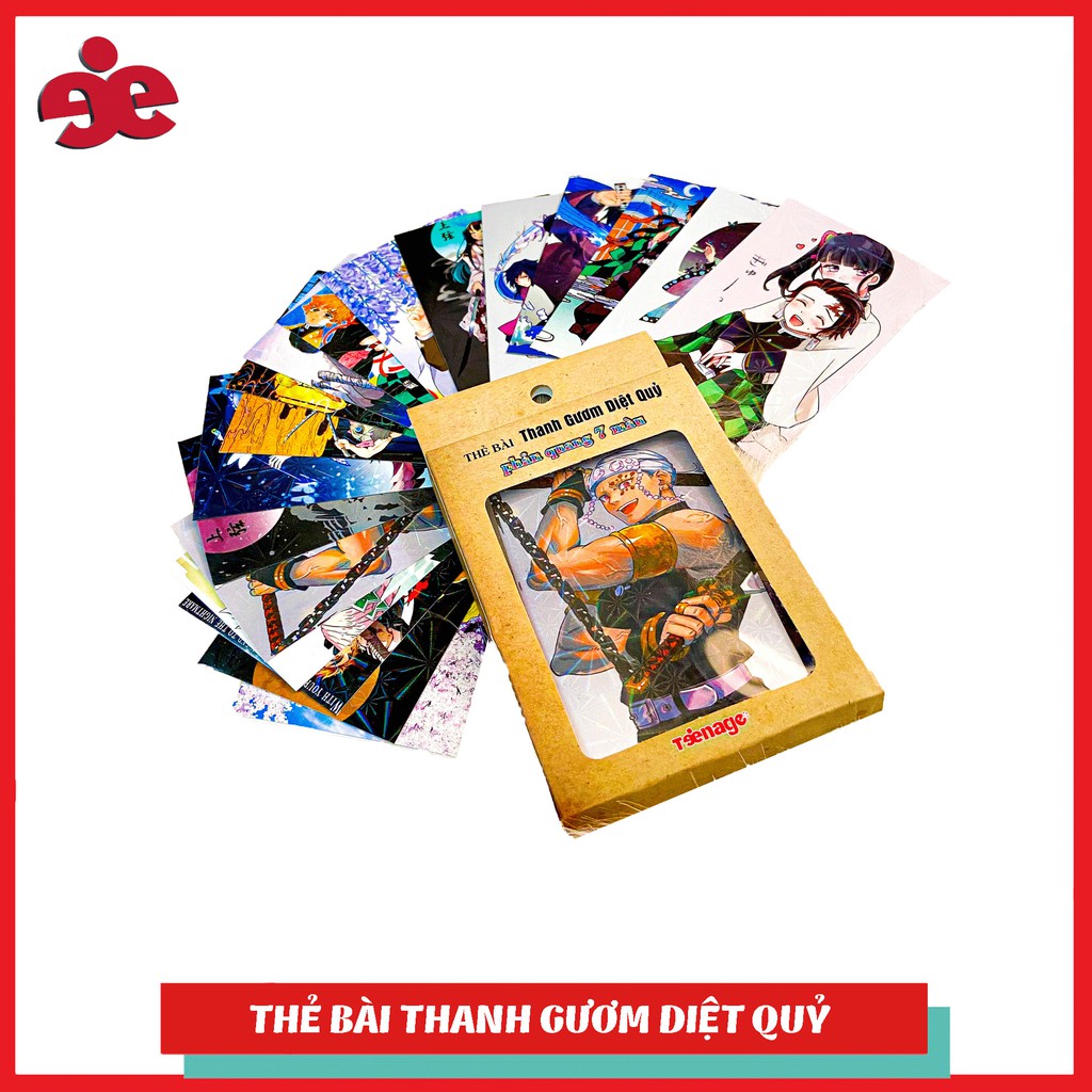 BỘ 20 THẺ BÀI THANH GƯƠM DIỆT QUỶ DẠ QUANG 7 MÀU