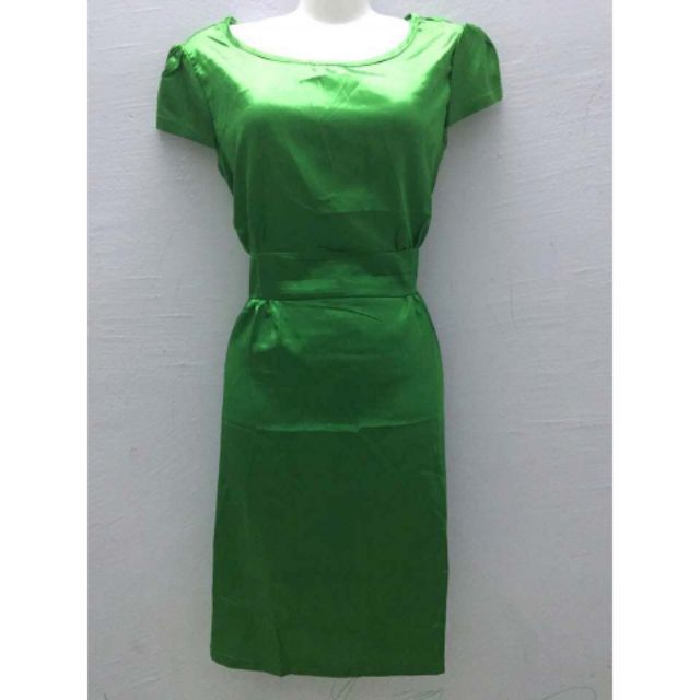 Đầm ôm body phi bóng xanh lá size M