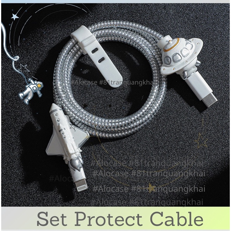 Combo dây quấn và bảo vệ 2 đầu cáp sạc VŨ TRỤ