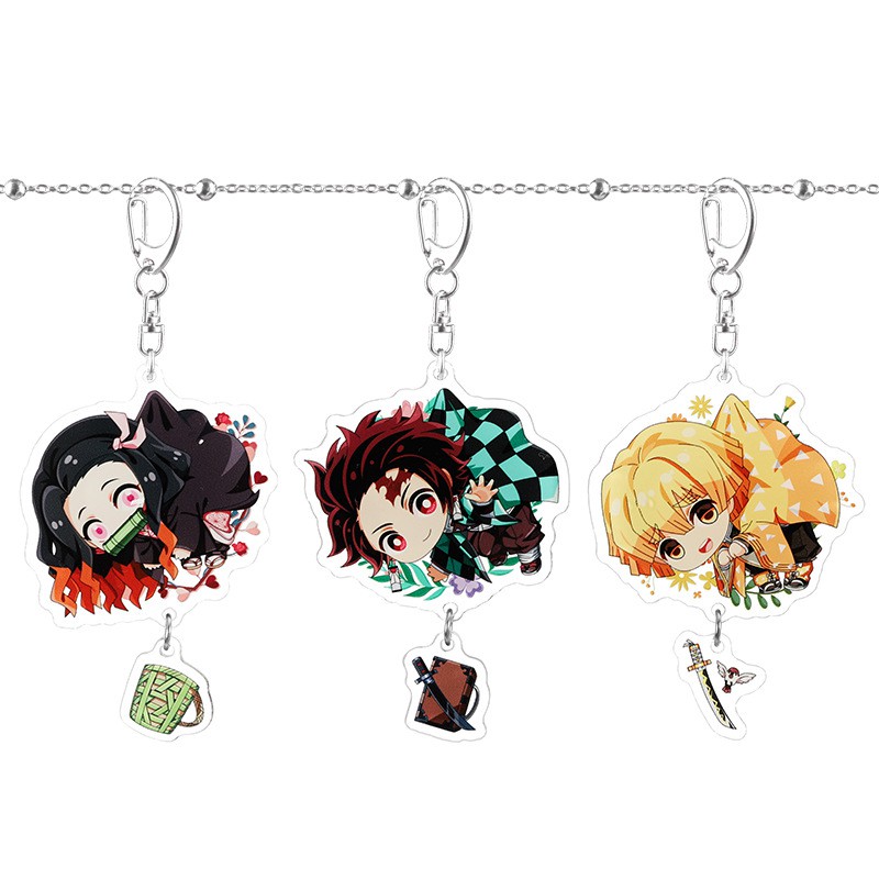 Móc khoá Mica anime Kimetsu No Yaiba Treo nhân vật (Loại 3 - Main) - Nhựa Cứng Acrylic In 2 mặt sắc nét ( ảnh thật )